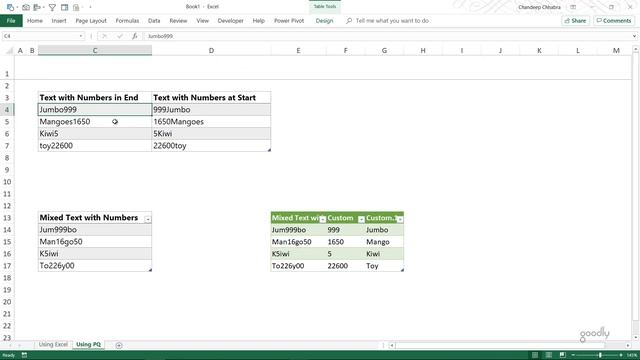 Separate Numbers from Text in Excel and Power Query