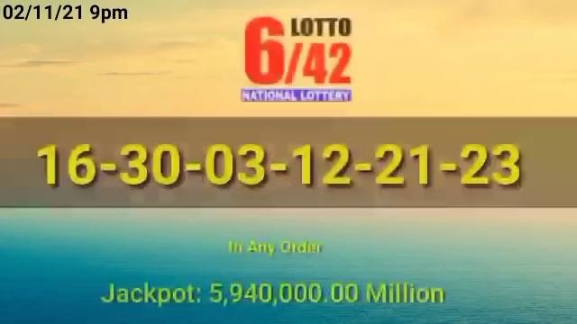 9pm PCSO Lotto Result Today February 11 2021 2D 3D STL ez2 Swertes 6D 642 649