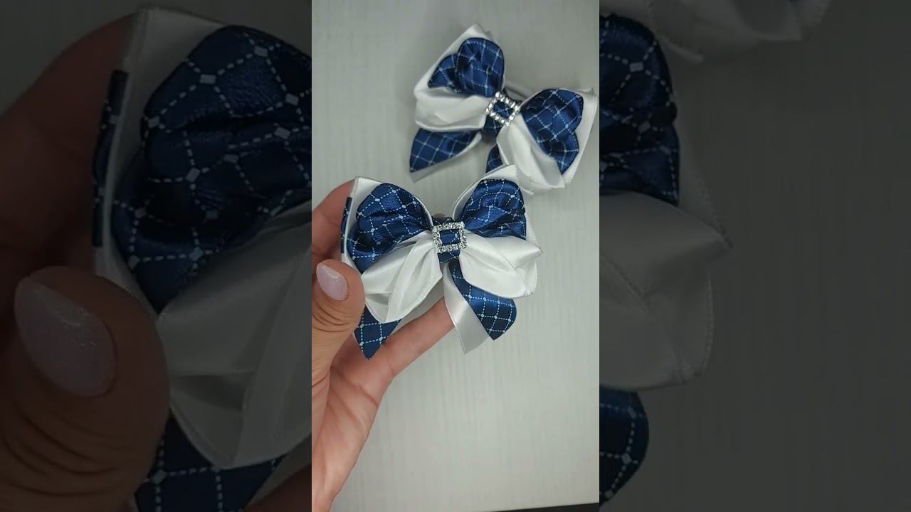 #bow #бантики #diybeads #diy #youtubeshorts #бантикившколу #kanzashi #бантикиканзаши #бантикиизлент