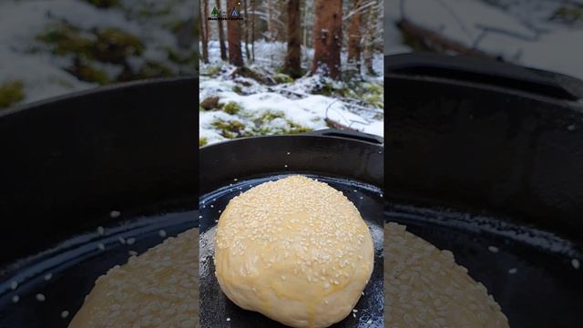 Dirty Cheeseburger in the frosty forest🔥ASMR cooking