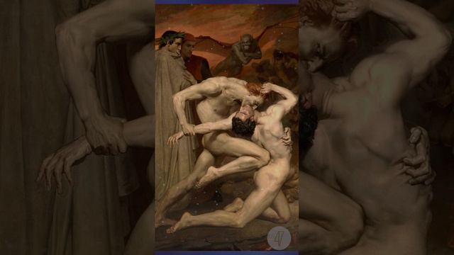 Данте и Вергилий в аду  Адольф Вильям Бугро (1850) #картина #искусство #декор #интерьер #дом