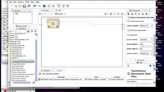 How to process text files with RapidMiner