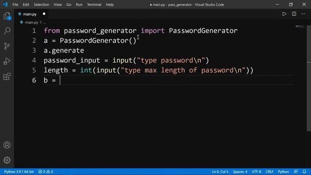 Random password generator in just 7 lines of python coderandom password generatorpython project