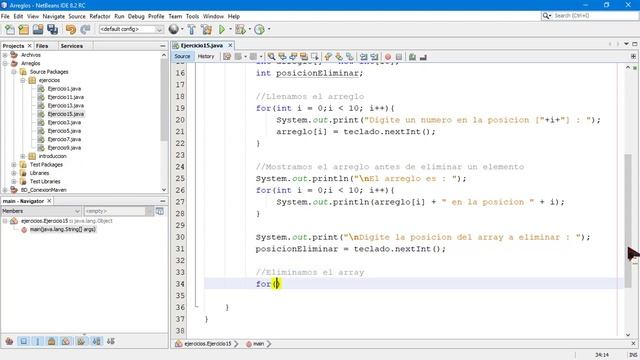 64 . Curso de Java II Arreglos II Ejercicio - Eliminar un elemento de un arreglo