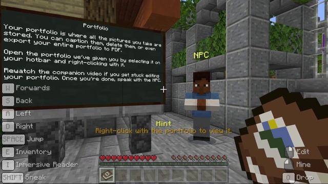 Minecraft: Education Edition Camera, Portfolio, and Book & Quill Tutorial
