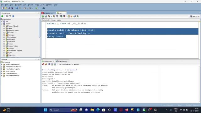 How to Create Database Link in Oracle
