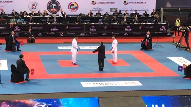 Male team kumite Azerbaijan vs Uzbekistan world karate championship dastonbek otabolaev