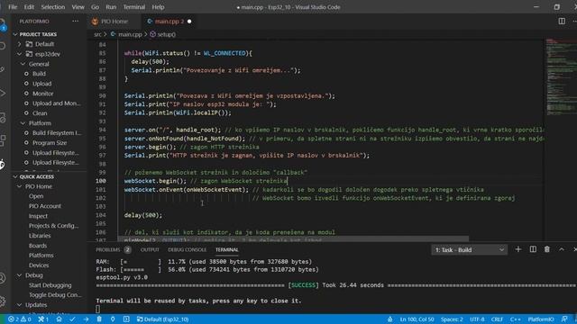 Spletni vtičnik WebSocket na esp32 II.