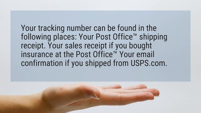 Where is the tracking number on my USPS receipt?