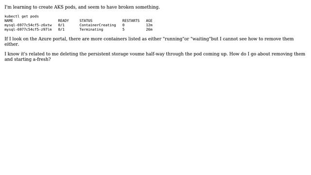 DevOps & SysAdmins: Azure AKS Pods stuck in "ContainerCreating"or "Terminating" state
