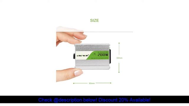 Review 200W DC 12V To AC 220V Car Power Inverter Portable Converter Modified Sine Wave Power Over V