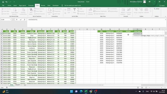 Excel - Sumifs, Countifs, Averageifs, Maxifs, Minifs funksiyaları