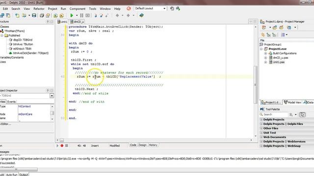 Databases in Delphi - Traversing a table