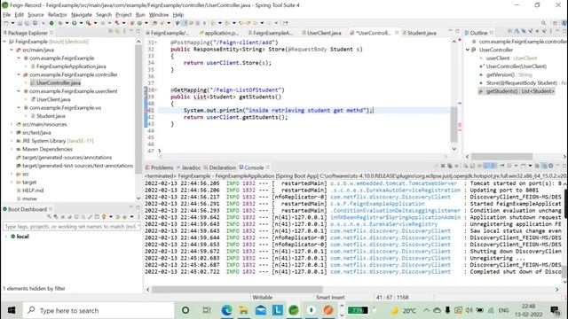 MS : Session 19: OpenFeign Communication with Server Retrieve student details