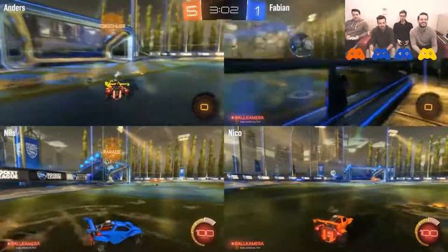 2v2 ROCKET LEAGUE Demütigung ⚽ 🚗  🚙 🚗 🚙  | Vier Spieler an einem PC per Splitscreen