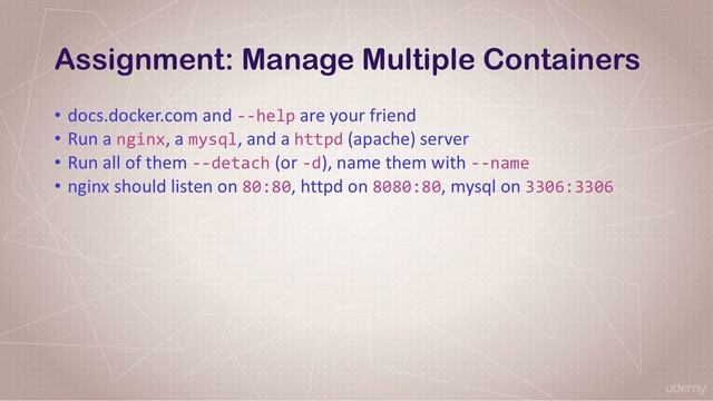 Assignment  Manage Multiple Docker Containers