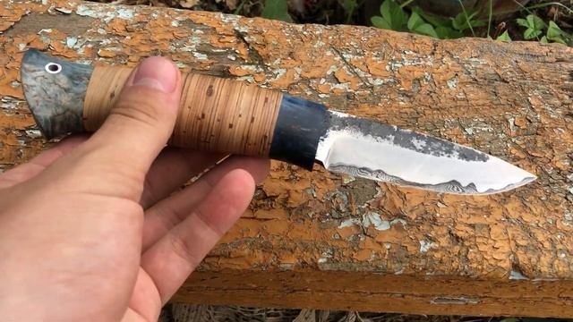 Нож Викинг клинок ламинат рукоять береста