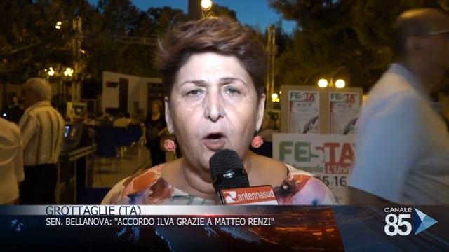 17 settembre 2018   Grottaglie TA   Sen  Bellanova Accordo ILVA grazie a Matteo Renzi