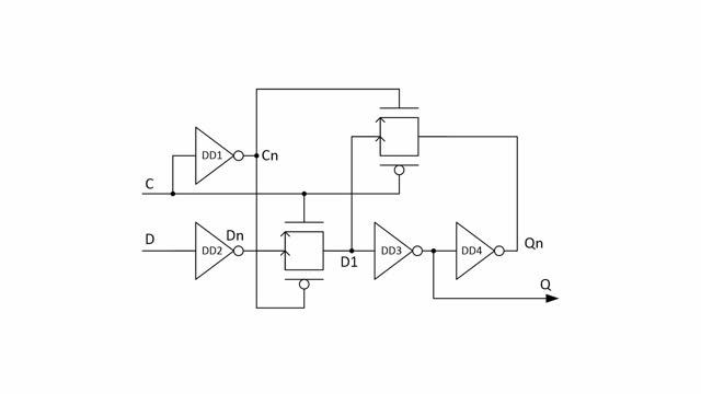 9. D-триггер на транзисторном уровне