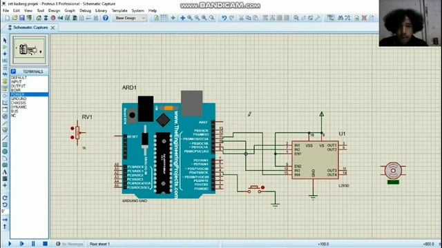Rangkaian Sirkuit bipolar stepper Motor Kontrol with Proteus