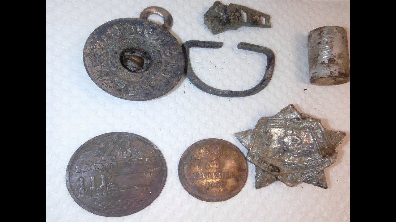 1. Коп в лесах , монеты , значок и шмурдяк