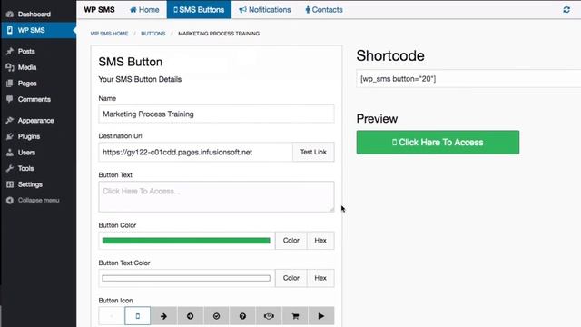 WP SMS - Create Your First SMS Button