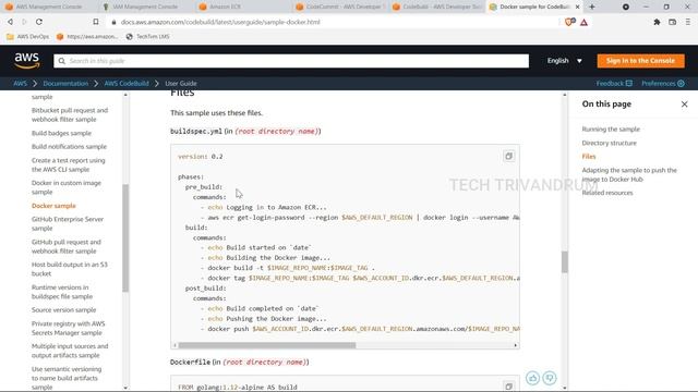 17. AWS Buildspec docker example