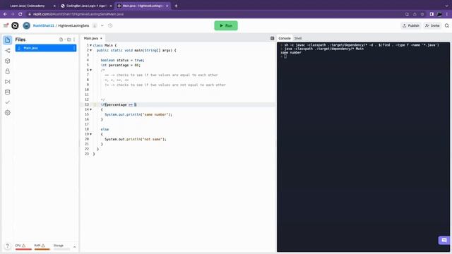 Introduction to Java Episode 7 (Logic)