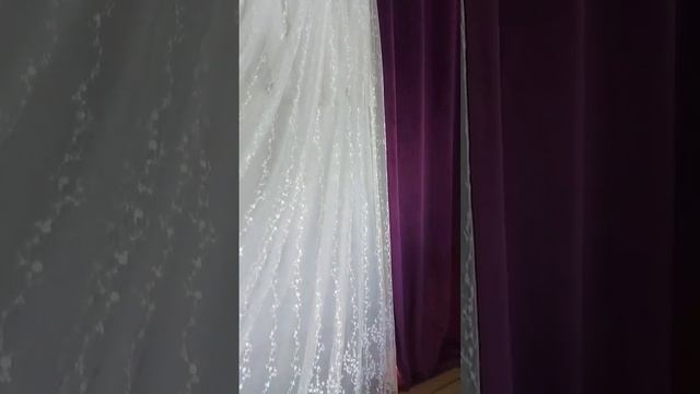 тюль с вышивкой на французской сетке цвет шампань