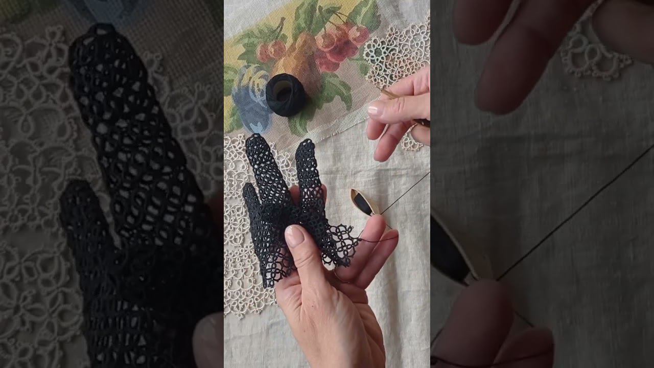 Работаю над перчатками. И снова вношу коррективы. #фриволите #tatting #tattinglace #tattingglovers
