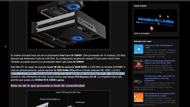 Minisforum MS-01, un Mini-PC Workstation con un Intel Core i9-13900H de 14 núcleos