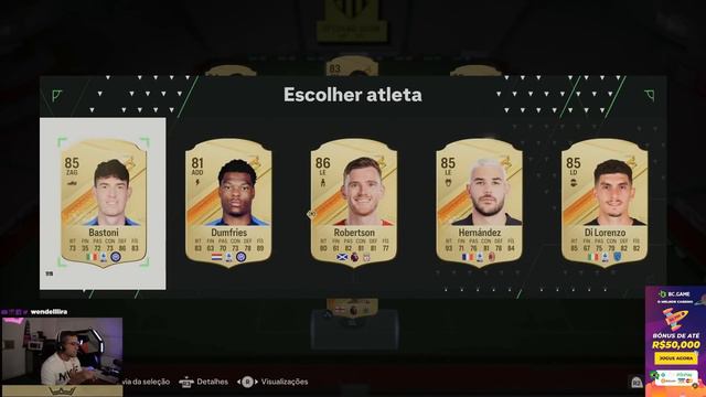 TESTANDO O FUT DRAFT EM BUSCA DOS BRABOS!! EA FC24 | Wendell Lira