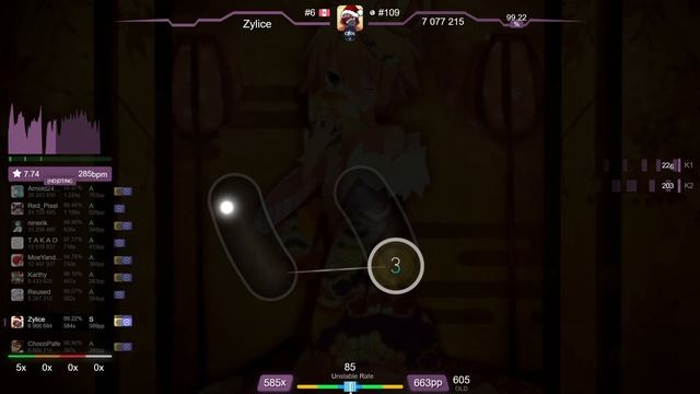Zylice | Wotamin - Gigantic O.T.N [Guy's Extra] 1st +HDDT FC 98.74% {#1 774pp FC} - osu!