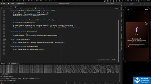16. dotNet MAUI memory game - Popup de juego terminado