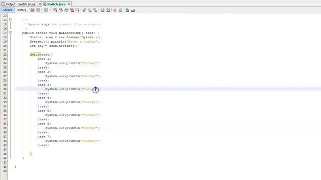 Java Programming Tutorial Switch Statement