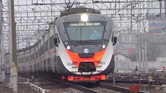 Электропоезд ЭД4М-0503 "ЦППК-Спутник", станция Железнодорожная