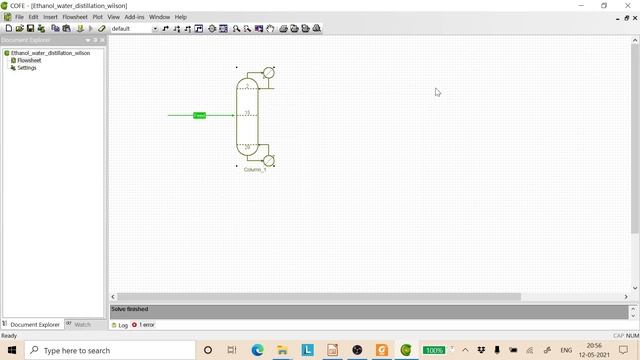 Simulation of Ethanol Water distillation using Wilsons Model