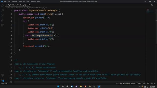 Control Flow in Try Catch Block | try catch in java | Exception Handling in Java | Krishna Sakinala