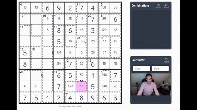 Live solve of 1010 Difficulty Killer Sudoku Part 2 of 2