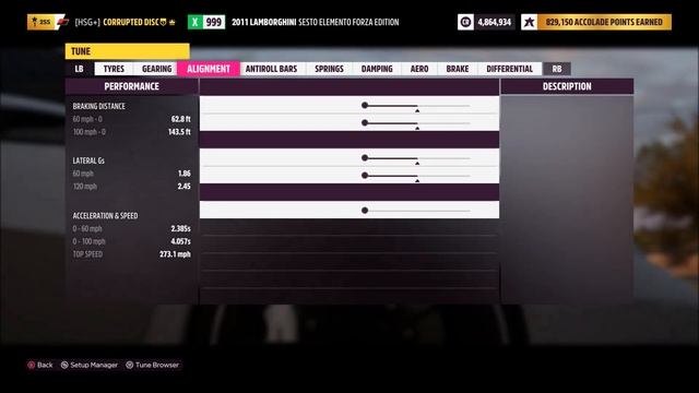 FORZA HORIZON 5 - 275 MPH Lamborghini Sesto Elemento Tune Setup