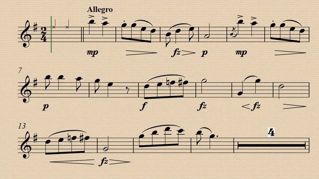 4. Allegro - Sonatina Op.100 - Antonin Dvorak - Demo And Backing Track.