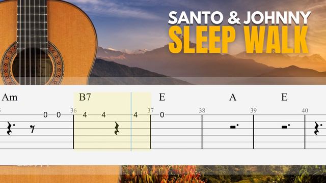 Sleep walk - Santo & Johnny | EASY Guitar Lessons TAB - Guitar Tutorial