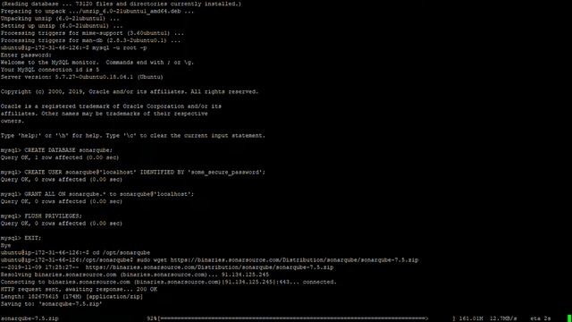 Sonarqube Installation with mySQL and Nginx Ubuntu18.04