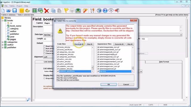 Limiting user input to pre defined options in AppGini