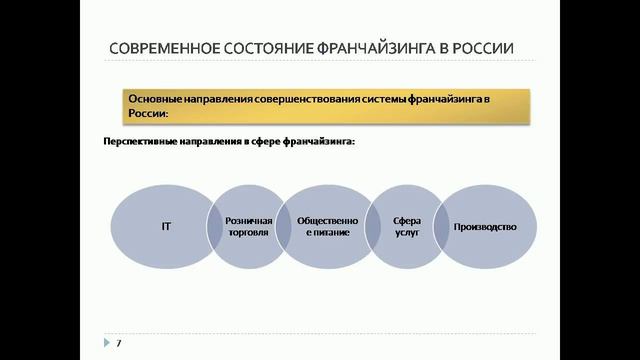 дипломная презентация по франчайзингу