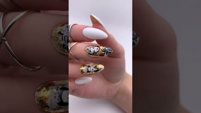 Маникюр / Белые ногти / Дизайн слайдерами