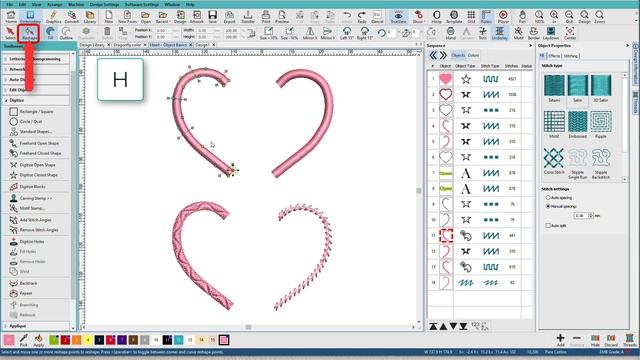12. Manual Digitizing Basics in Hatch Embroidery 3