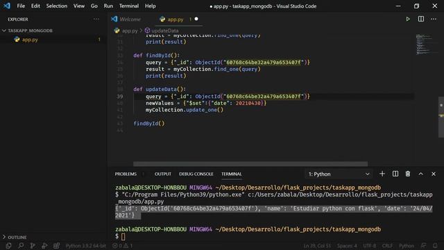 19 - Flask - Actualizar un registro en MongoDb