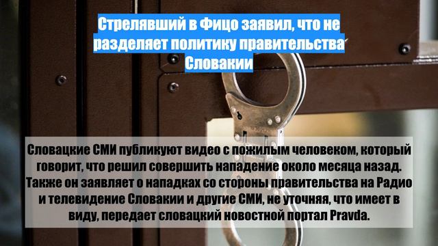 Стрелявший в Фицо заявил, что не разделяет политику правительства Словакии