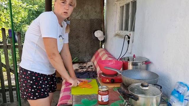 УРА! Теперь у нас есть газ! Обзор летней кухни, Гениальное блюдо на ужин!